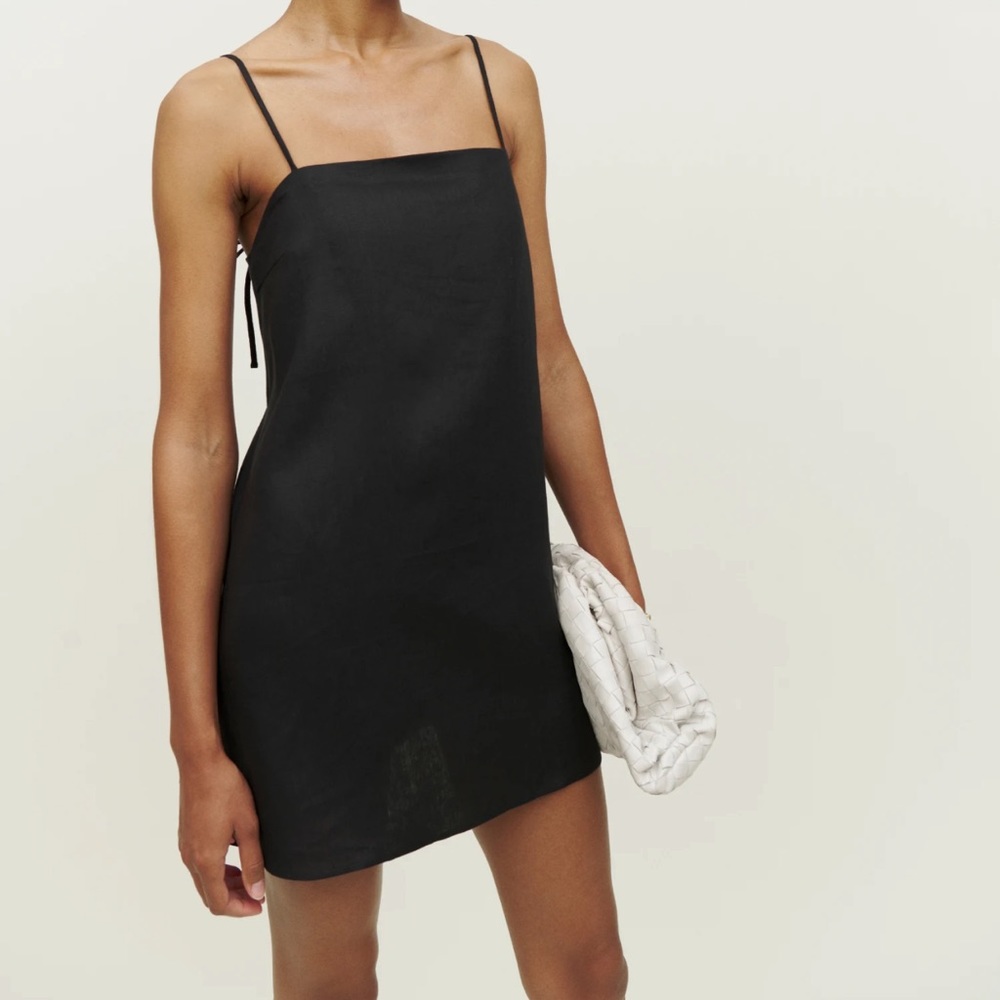 Reformation Aubree Linen Dress - black - size S - worn once